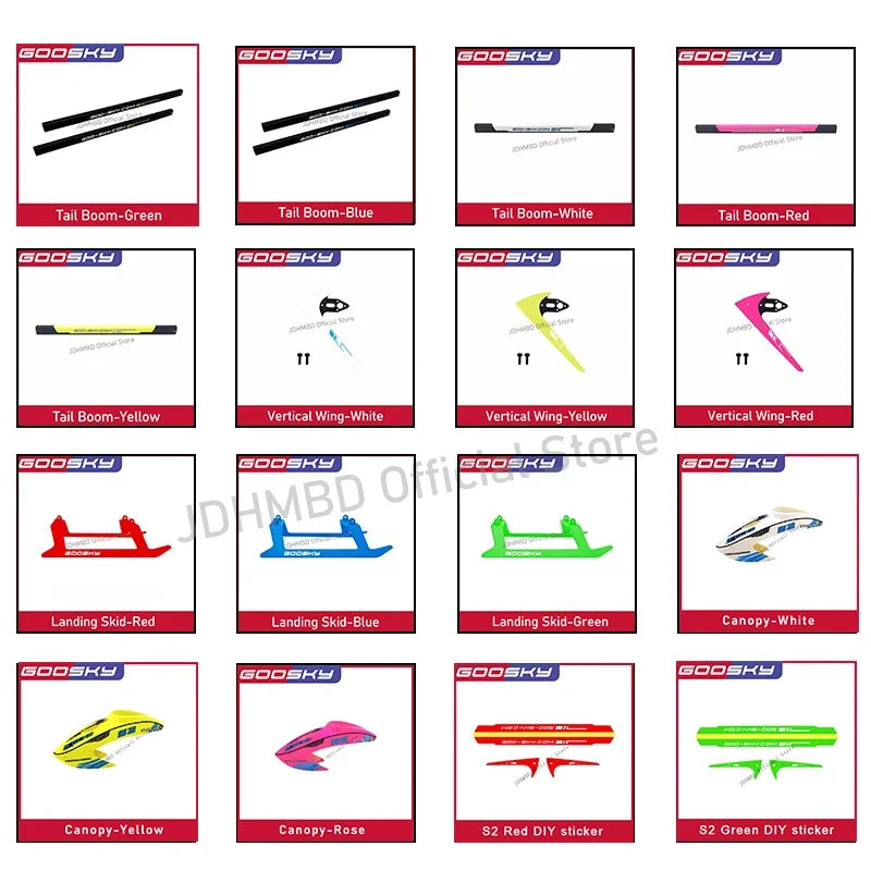 GOOSKY S2 Helicopter Spare Parts Landing Skid Tail Boom Vertical Wing