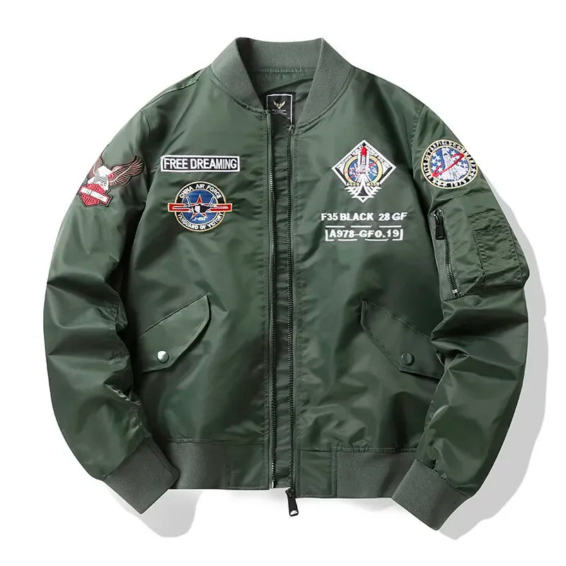 🛩️ F-35 “Free Dreaming” Tactical Bomber Jacket – Flight Division Edition 🛩️