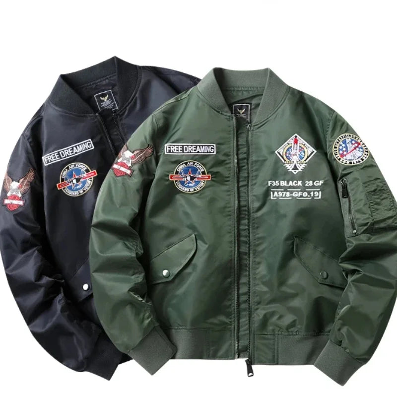 🛩️ F-35 “Free Dreaming” Tactical Bomber Jacket – Flight Division Edition 🛩️