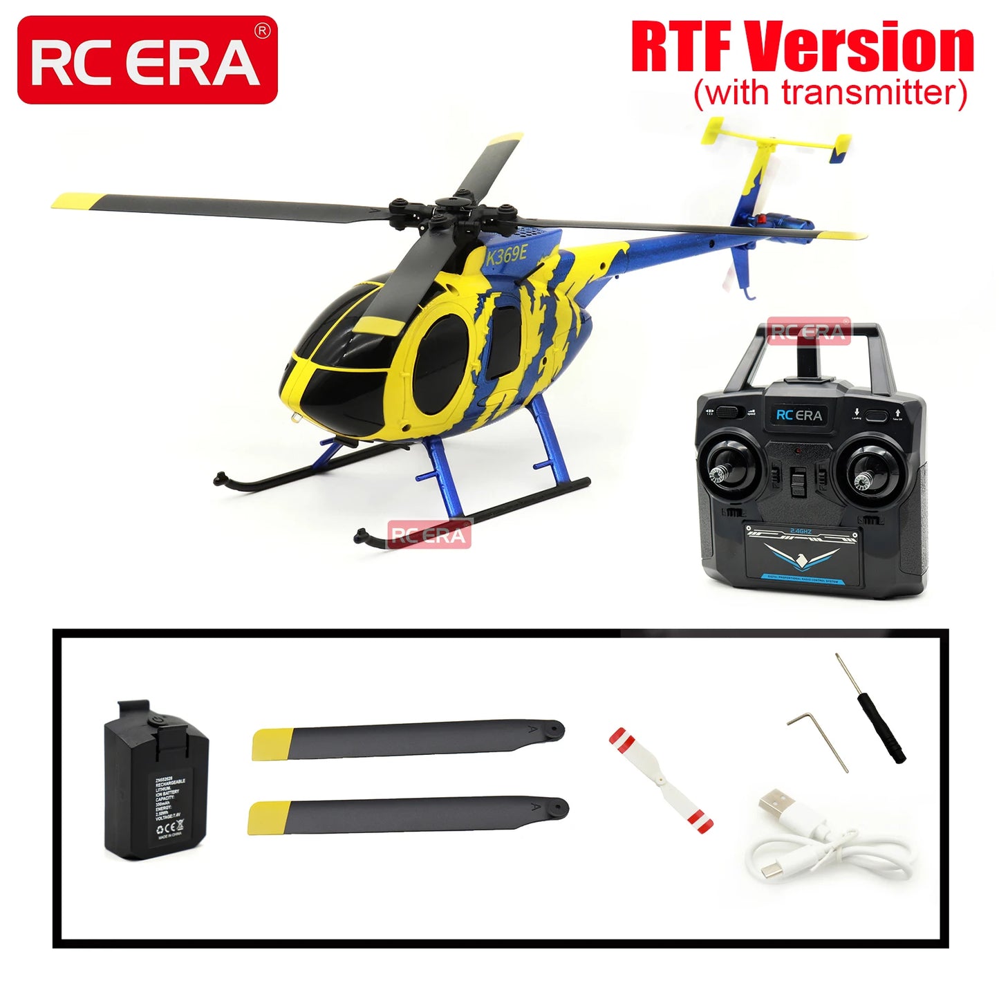 RC ERA C184 Mini MD500 100 Size Gyro Stabilized Helicopter with Optical Flow Sensor 4CH RC Aircraft for Adults