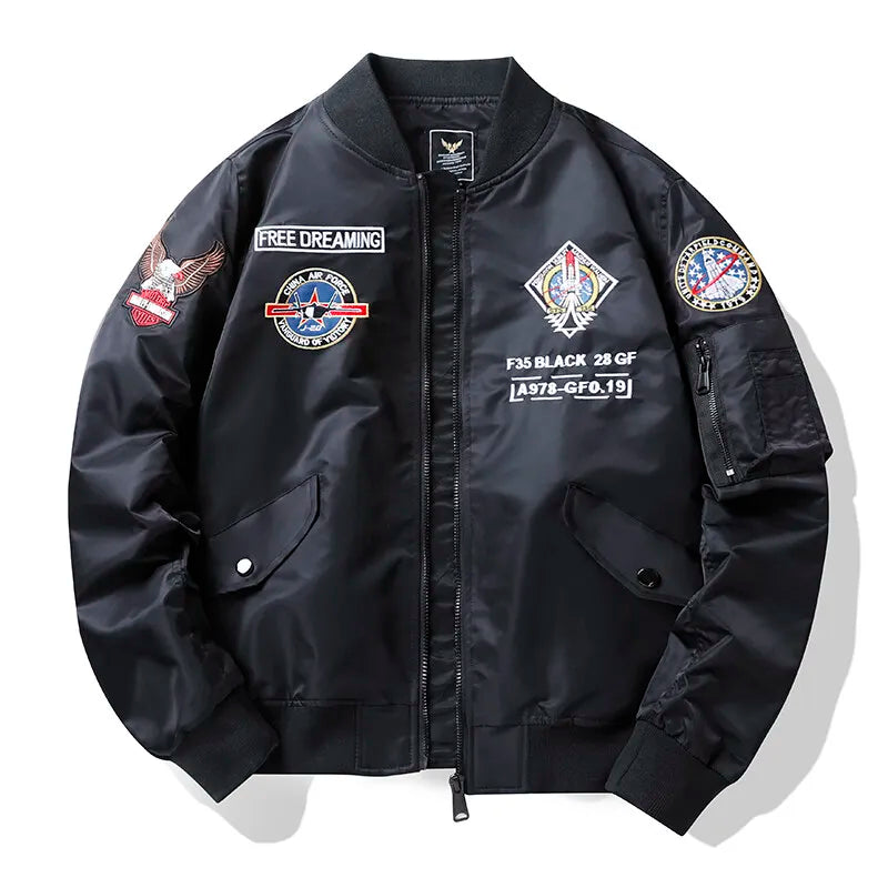 🛩️ F-35 “Free Dreaming” Tactical Bomber Jacket – Flight Division Edition 🛩️